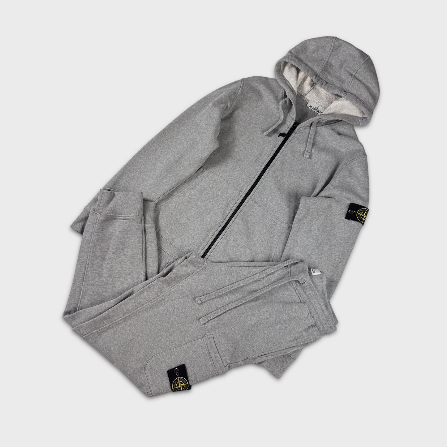 Stone Island Grey Matching Tracksuit Set - Hoodie & Joggers M