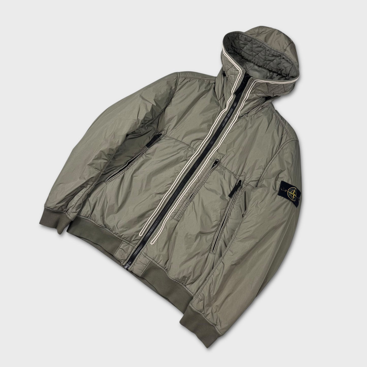 Stone Island Olive Garment Dyed Crinkle Reps NY L
