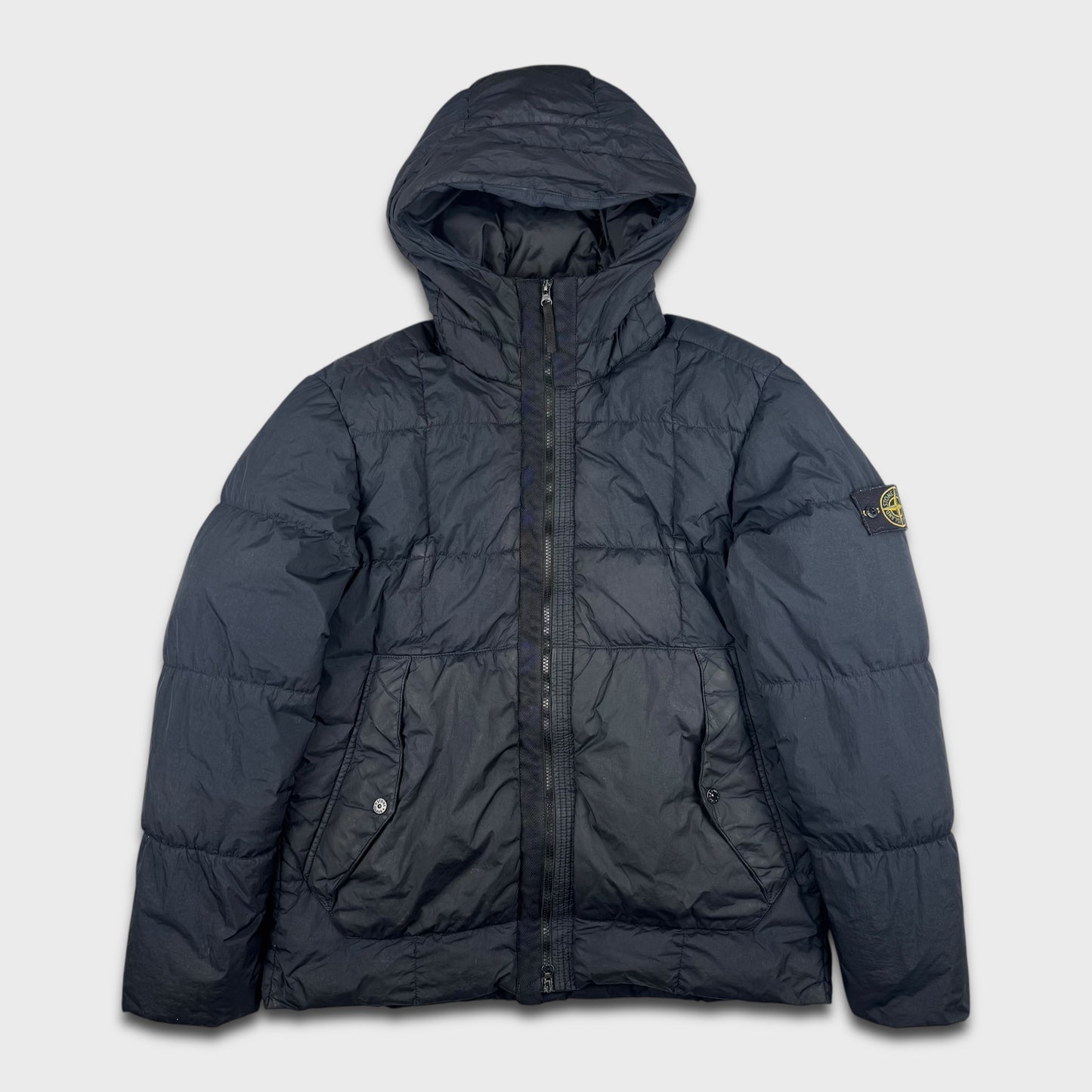 Stone Island Navy Garment Dyed Crinkle Reps NY Down Jacket XL