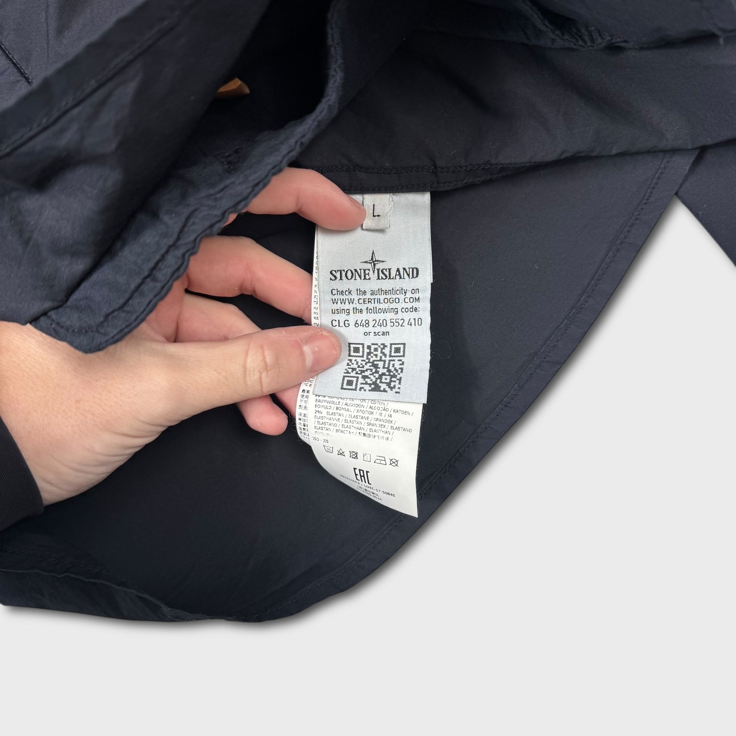 Stone Island Navy Ghost Tela Overshirt L