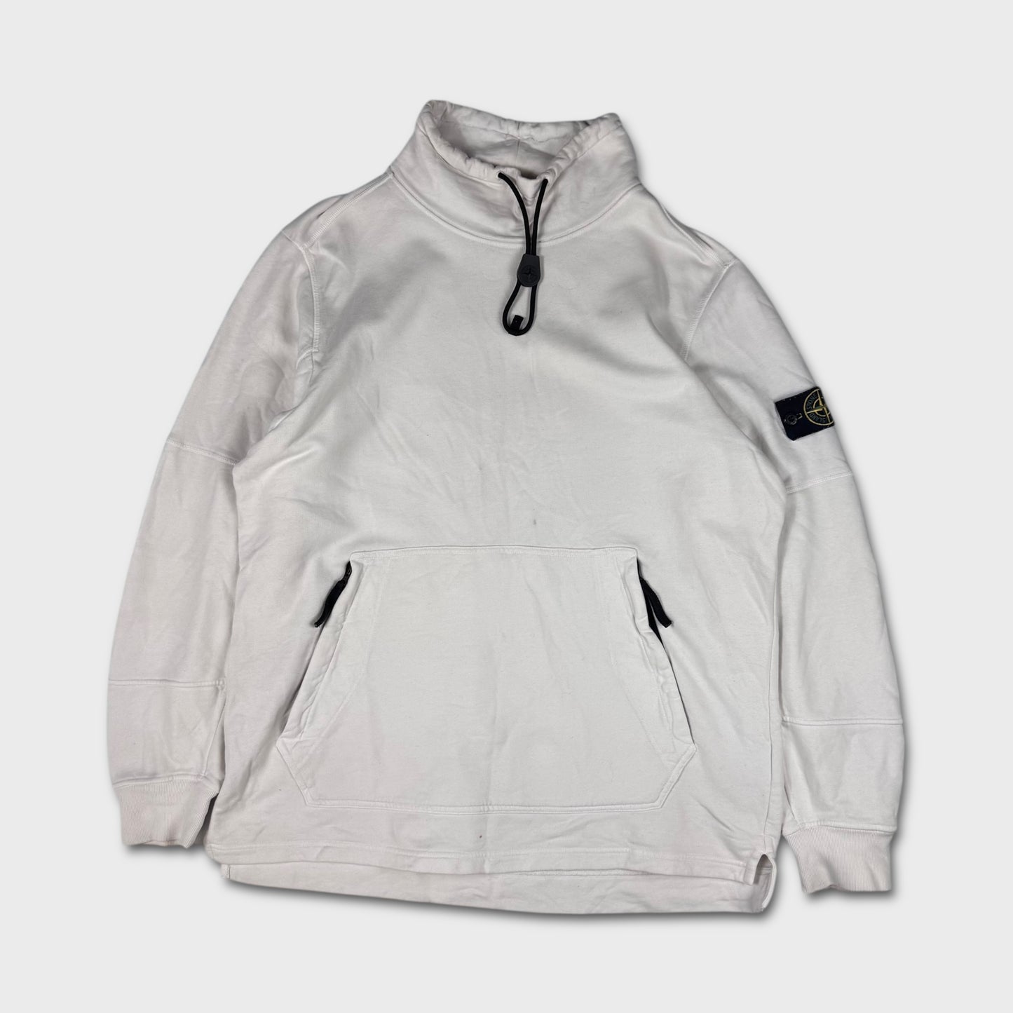 Stone Island White Pullover Cotton Smock Sweatshirt XXL