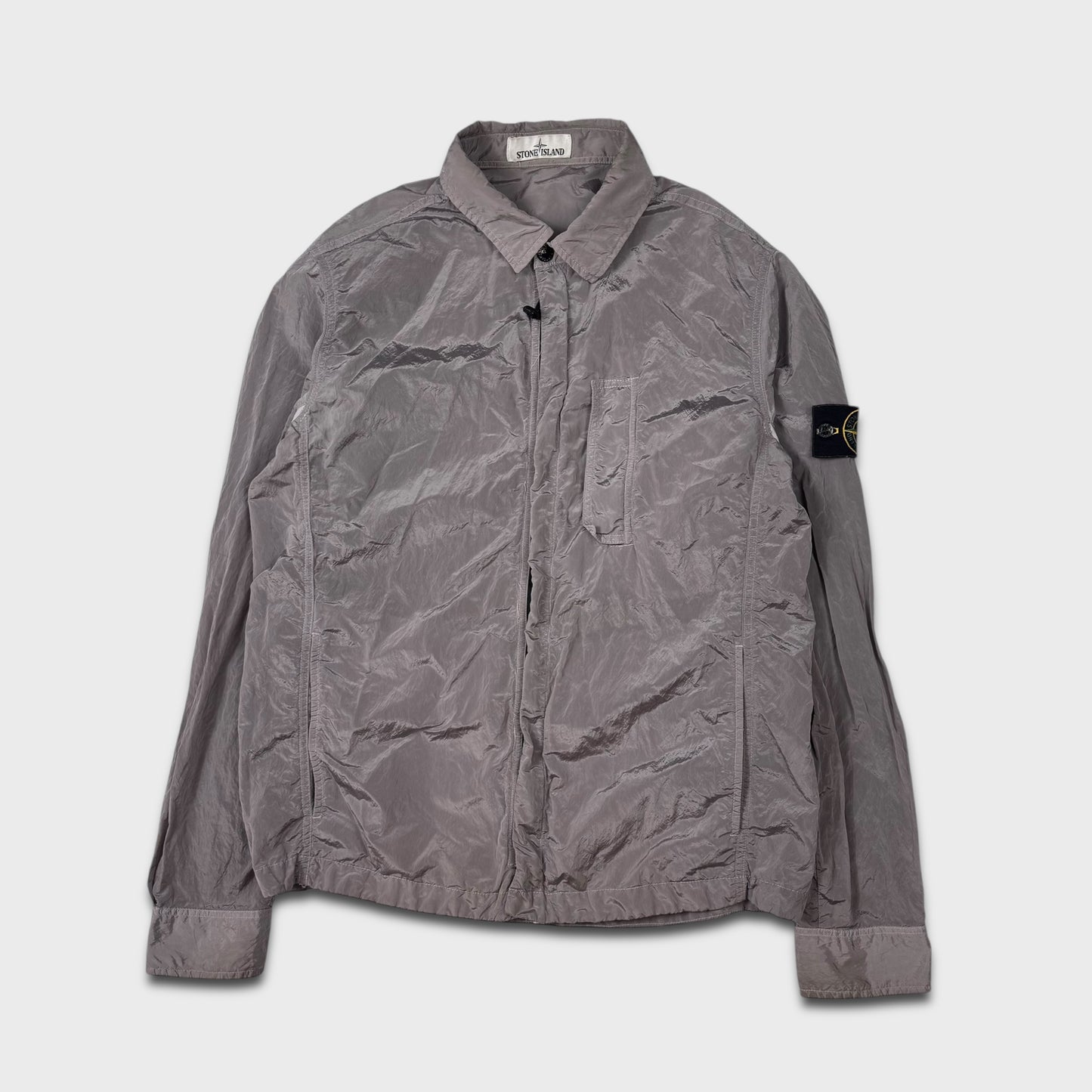 Stone Island Silver Nylon Metal Overshirt L