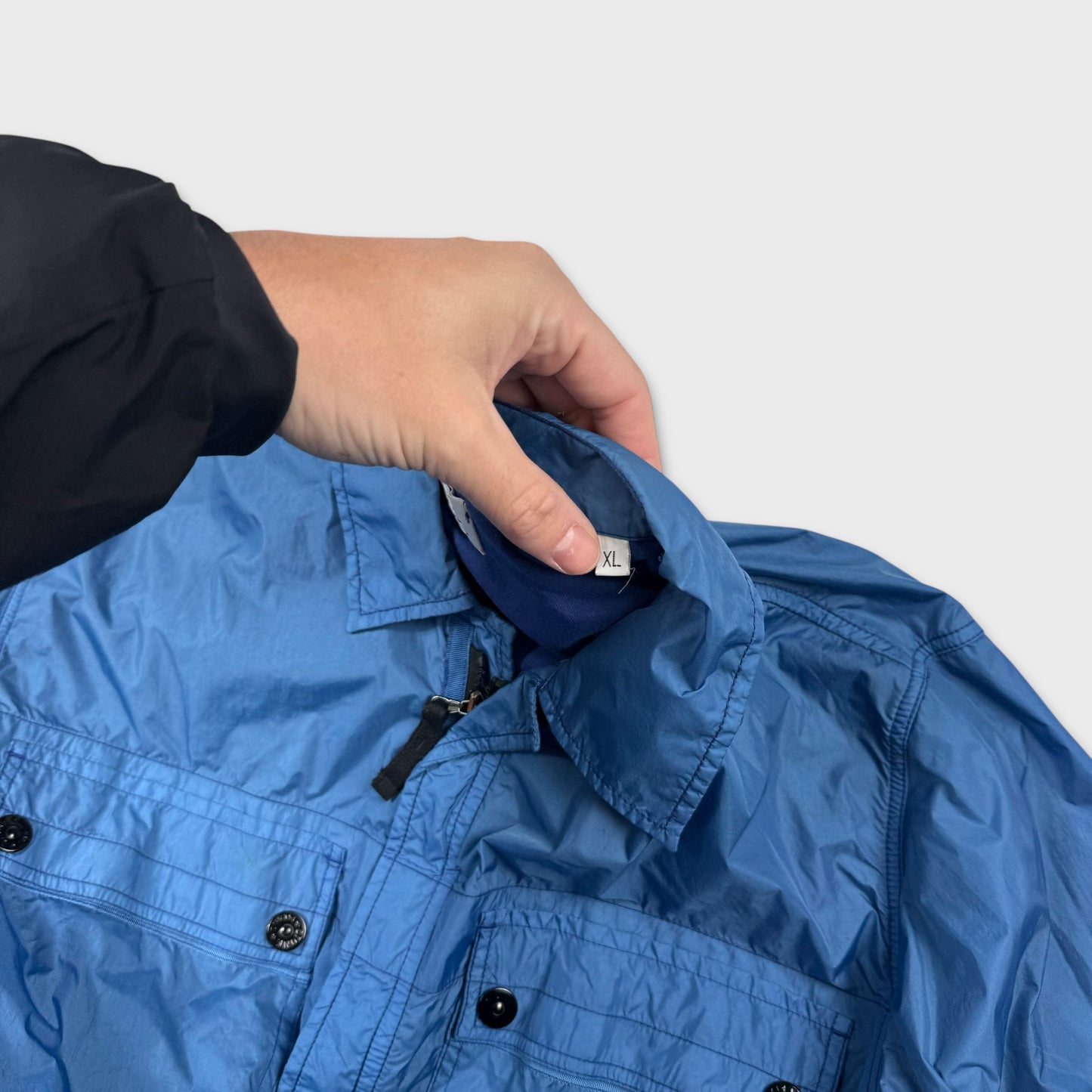 Stone Island Blue Tela Full Zip Overshirt XL