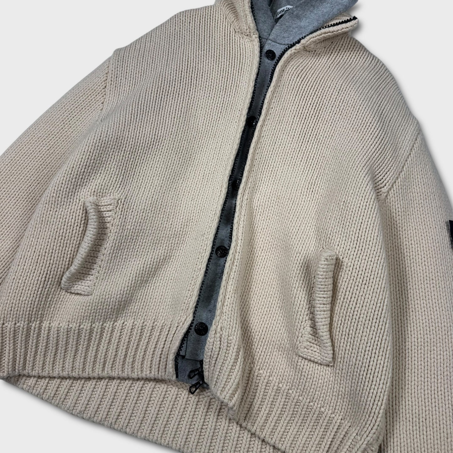 Stone Island AW2003 Heavyweight Dutch Rope Knit Liner Jacket XXL