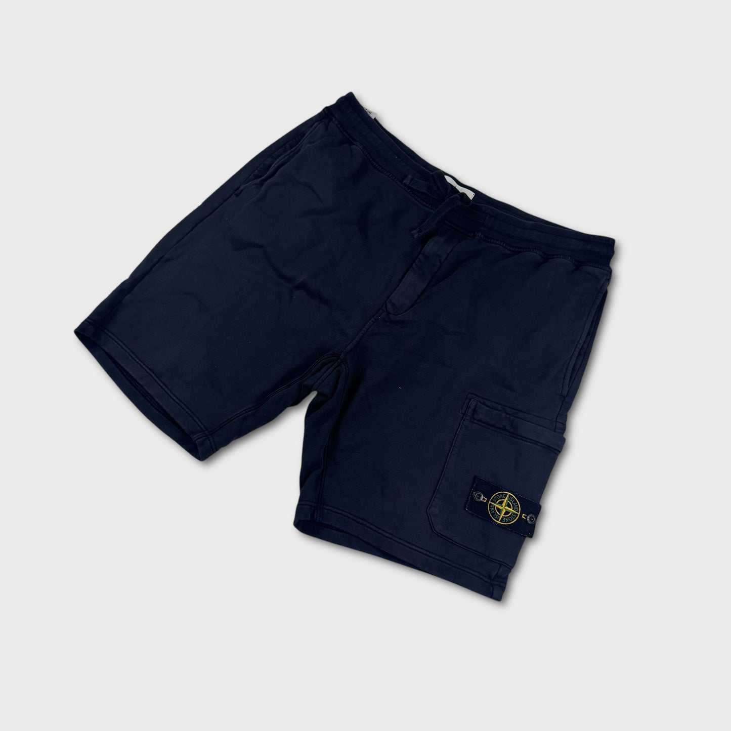 Stone Island Navy Cotton Badge Shorts XXL