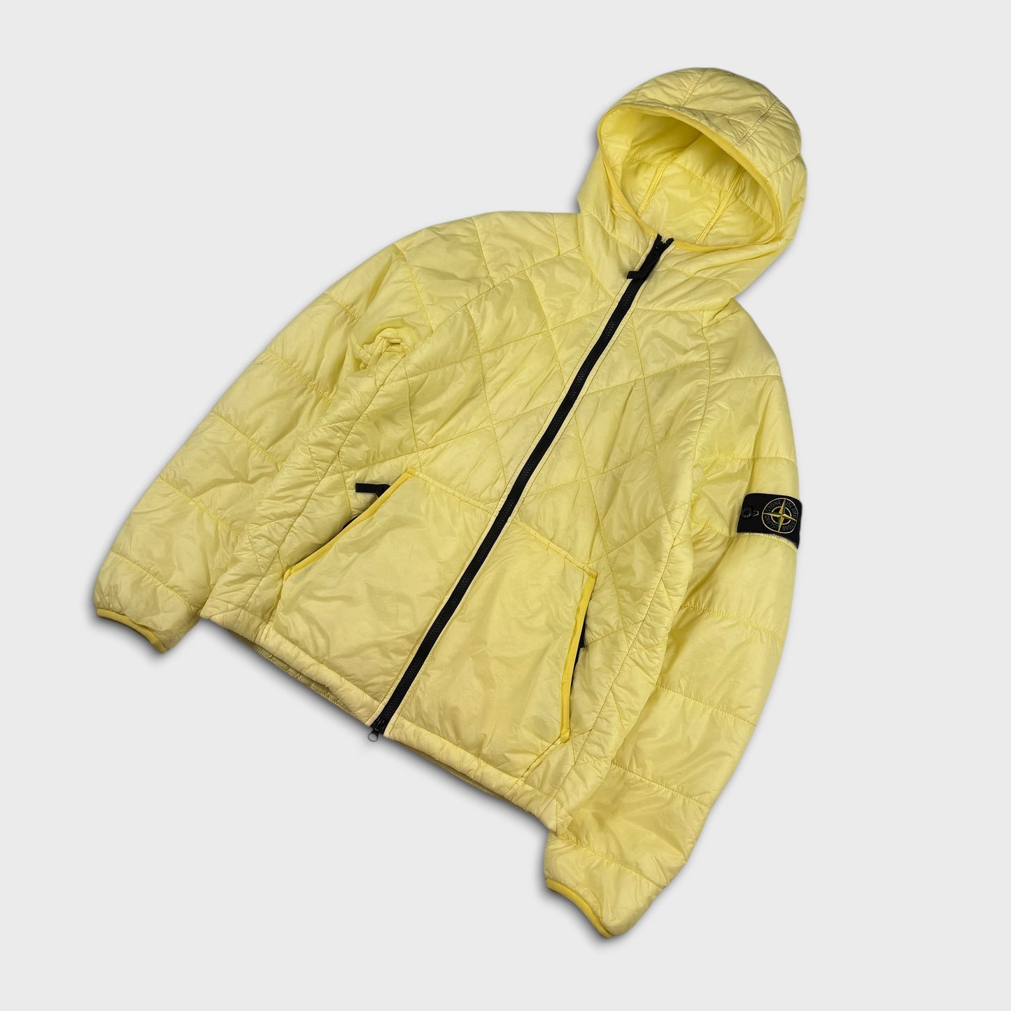 Stone Island Pale Yellow Quilted Micro Yarn Jacket M