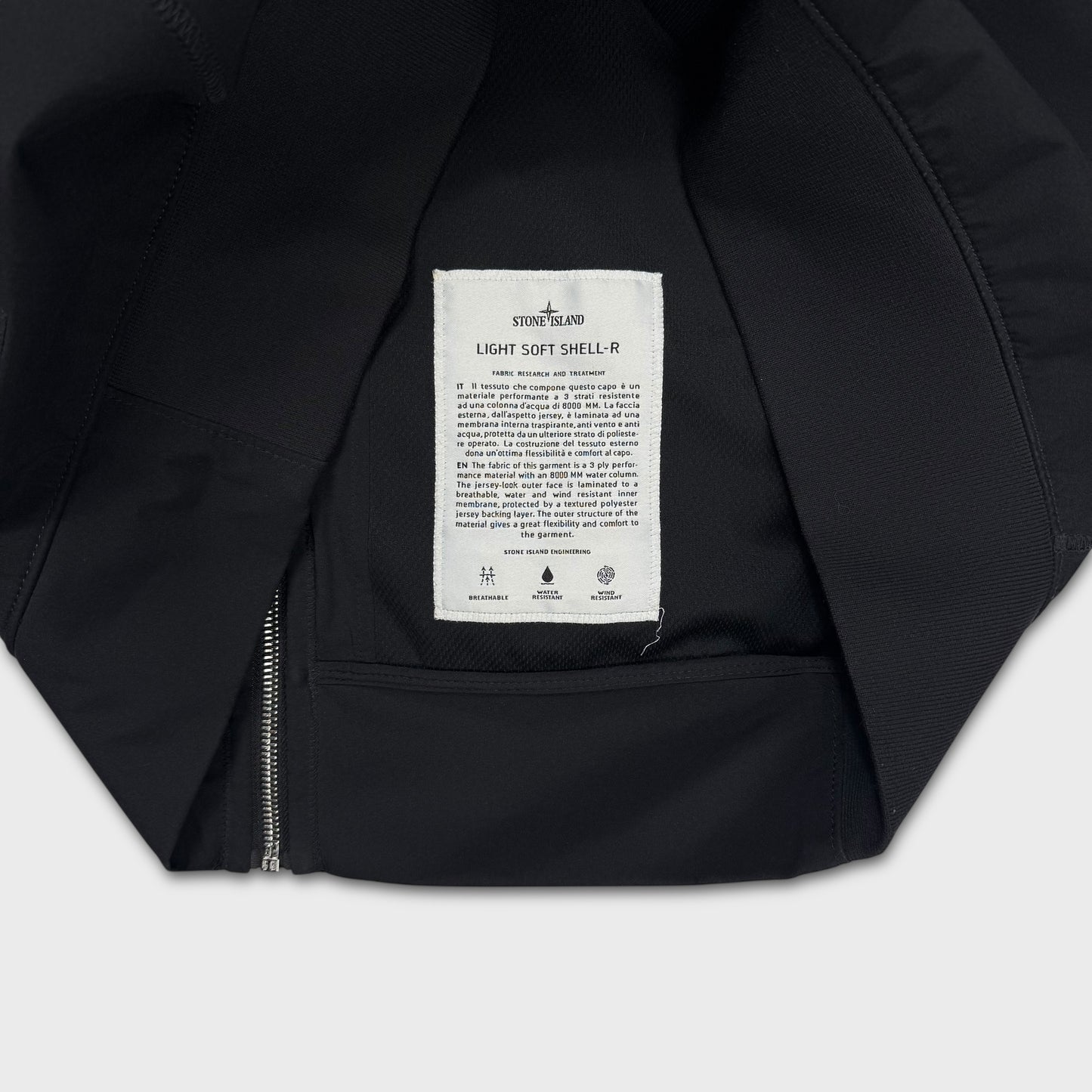 Stone Island Black Soft Shell-R Jacket L