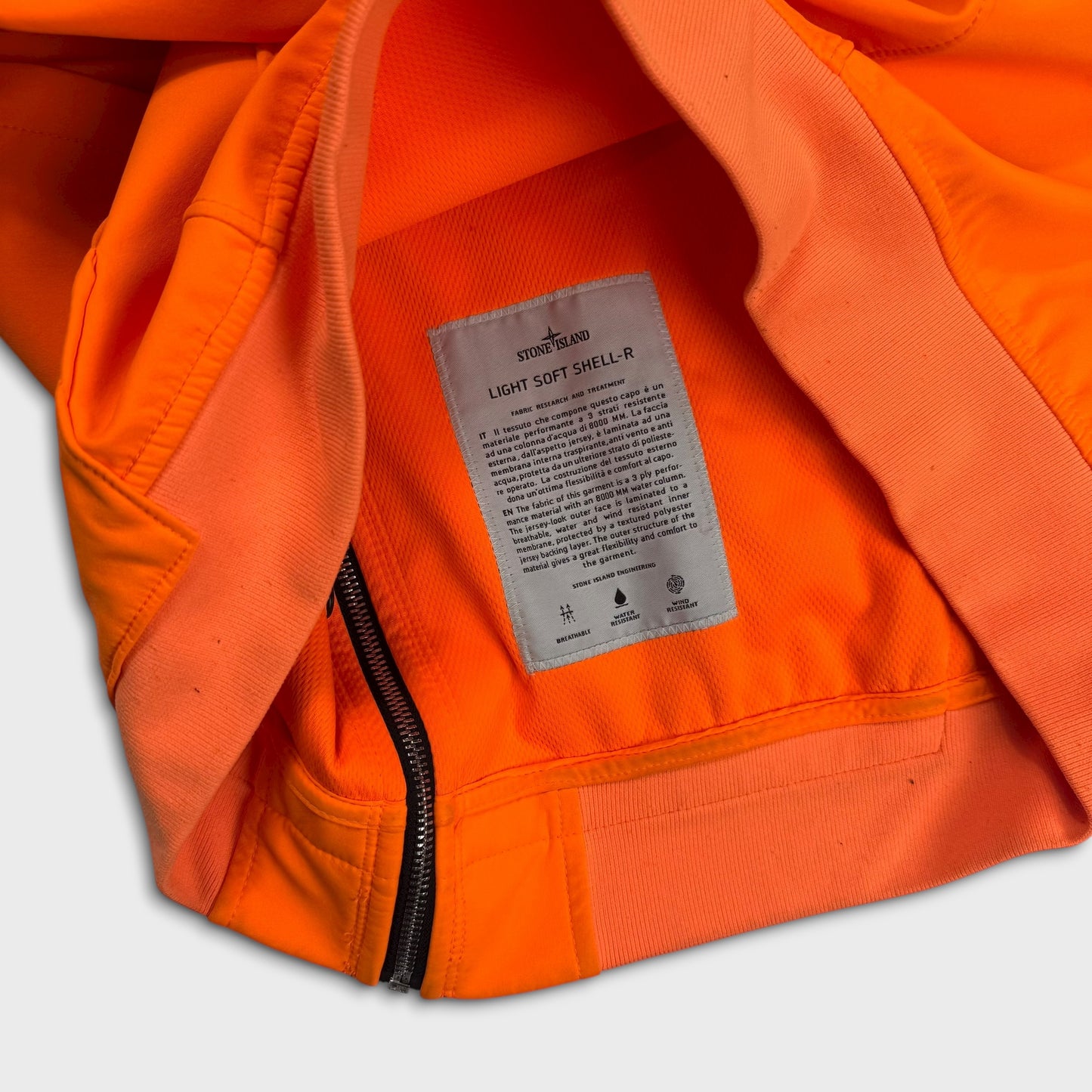 Stone Island Fluro Orange Soft Shell Jacket L