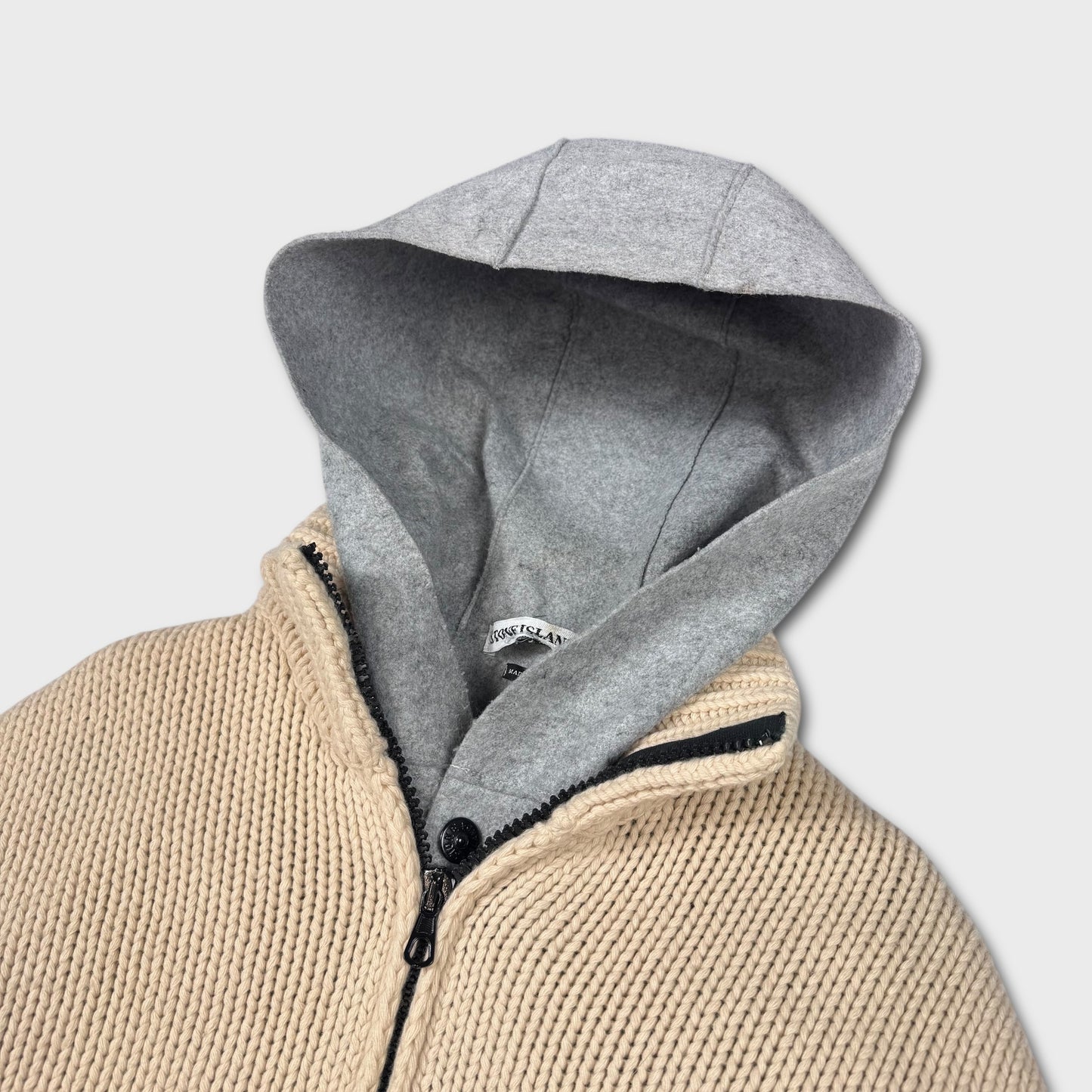 Stone Island AW2003 Heavyweight Dutch Rope Knit Liner Jacket XXL