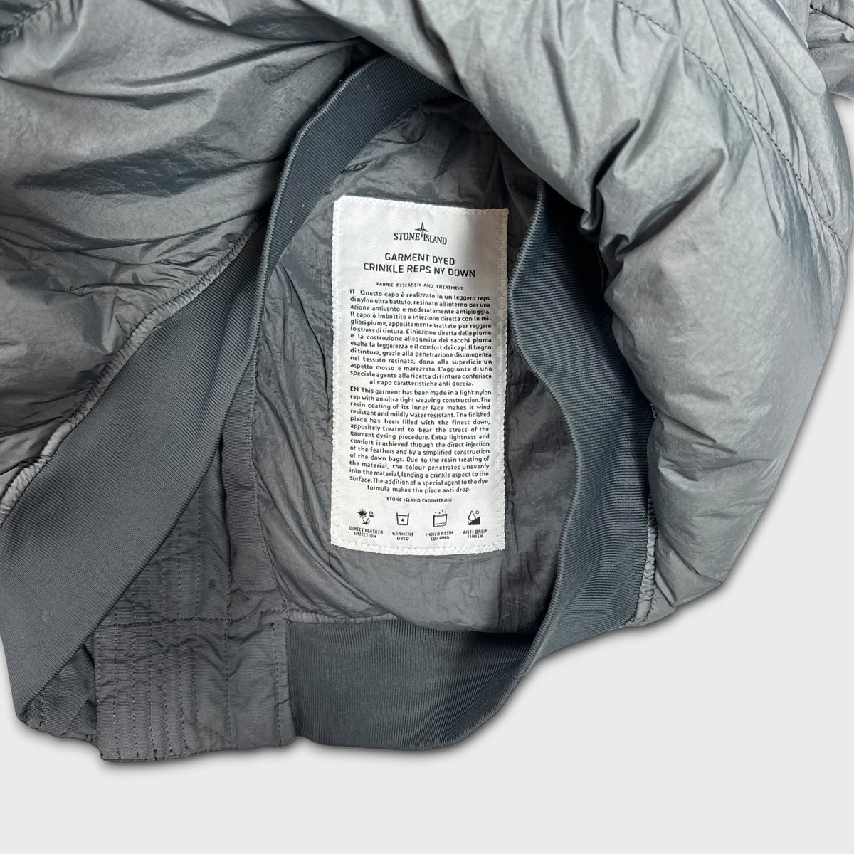 Stone Island Garment Dyed Crinkle Reps NY Down Puffer Jacket S