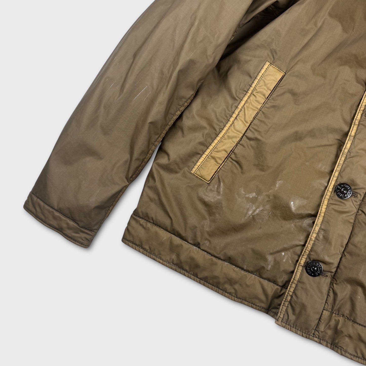 Stone Island Olive Mussola Gommata Flight Jacket XXL