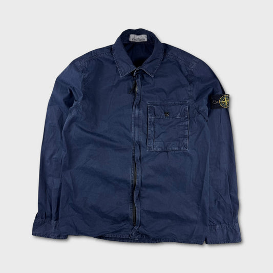 Stone Island Navy Full Zip Overshirt S