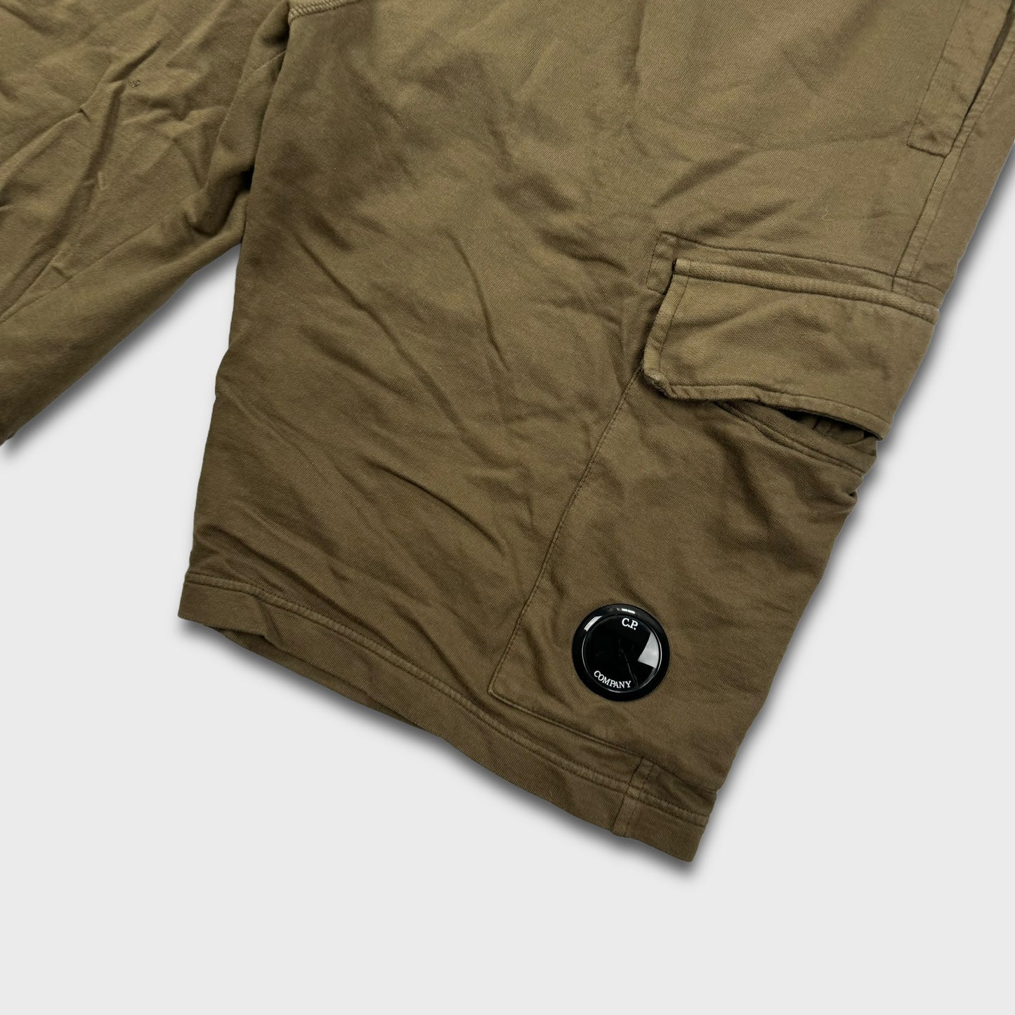 CP Company Dark Green Cotton Lens Shorts XXL