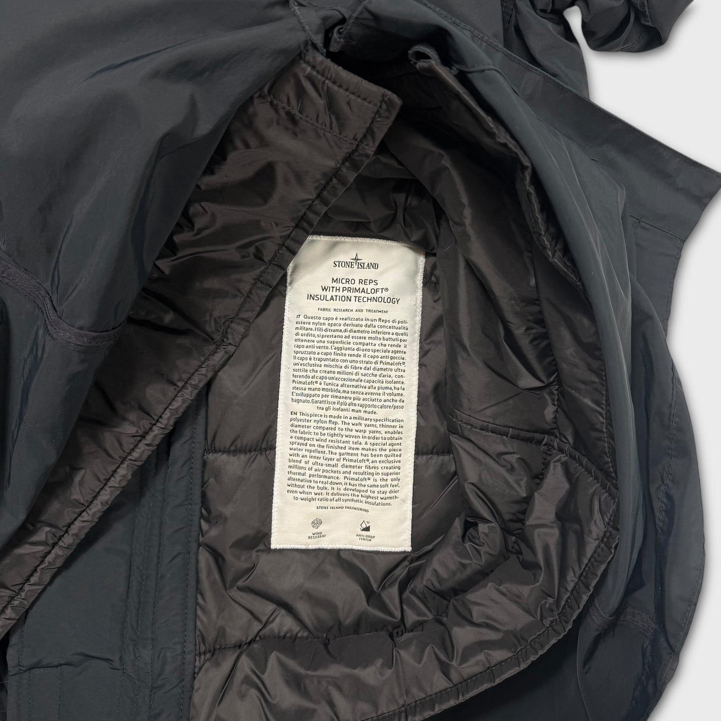 Stone Island Navy Micro Reps Primaloft Parka Jacket M