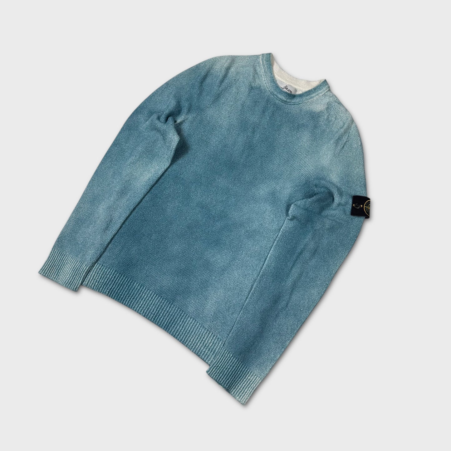 Stone Island Hand Sprayed Blue Knit M