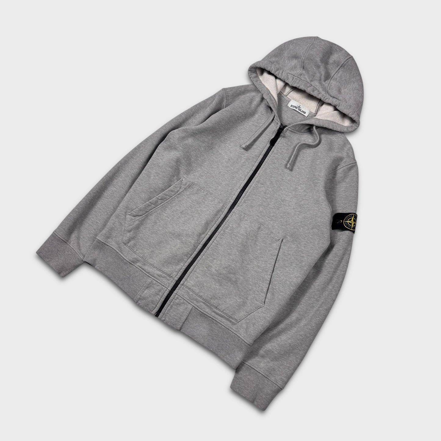 Stone Island Grey Full Zip Hoodie L