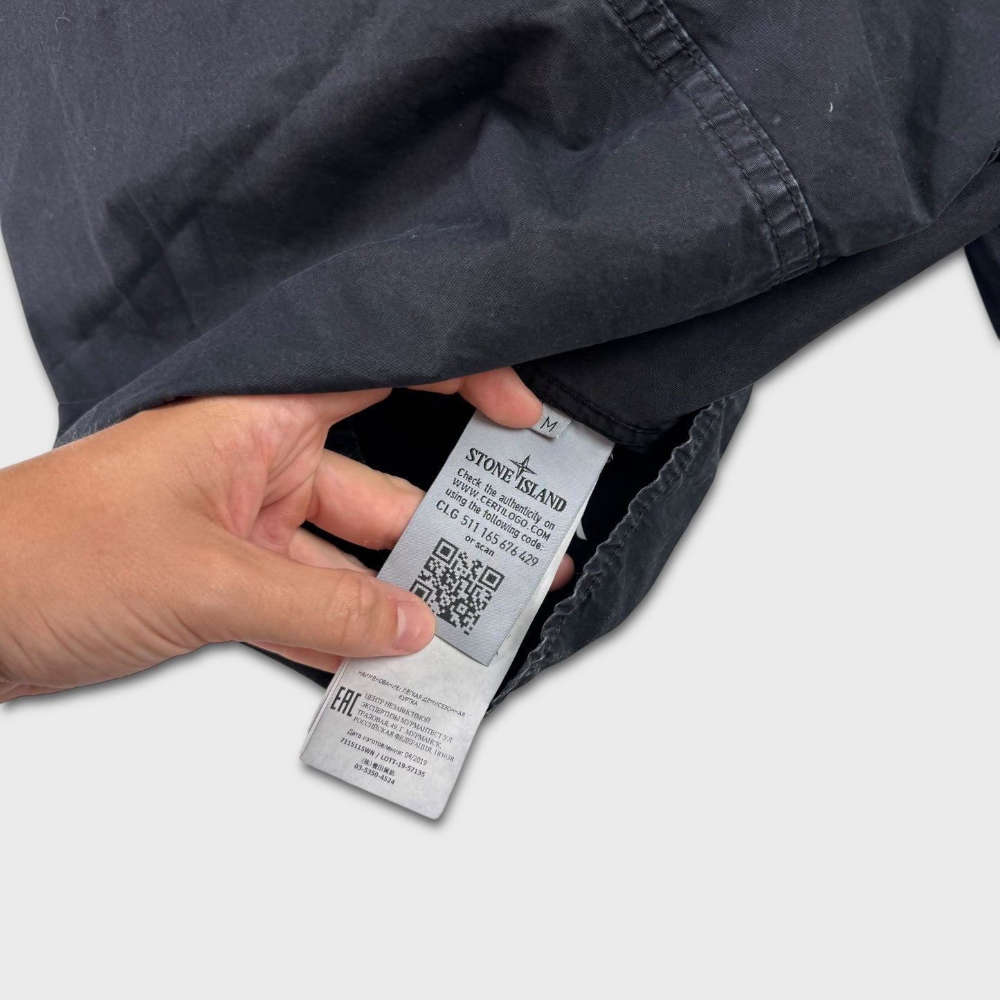 Stone Island Navy Full Zip Overshirt M