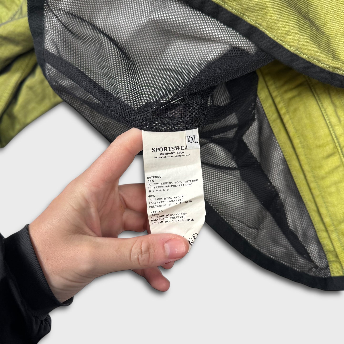 Stone Island Lime Green Tyvek Mesh Special Process Jacket XXL