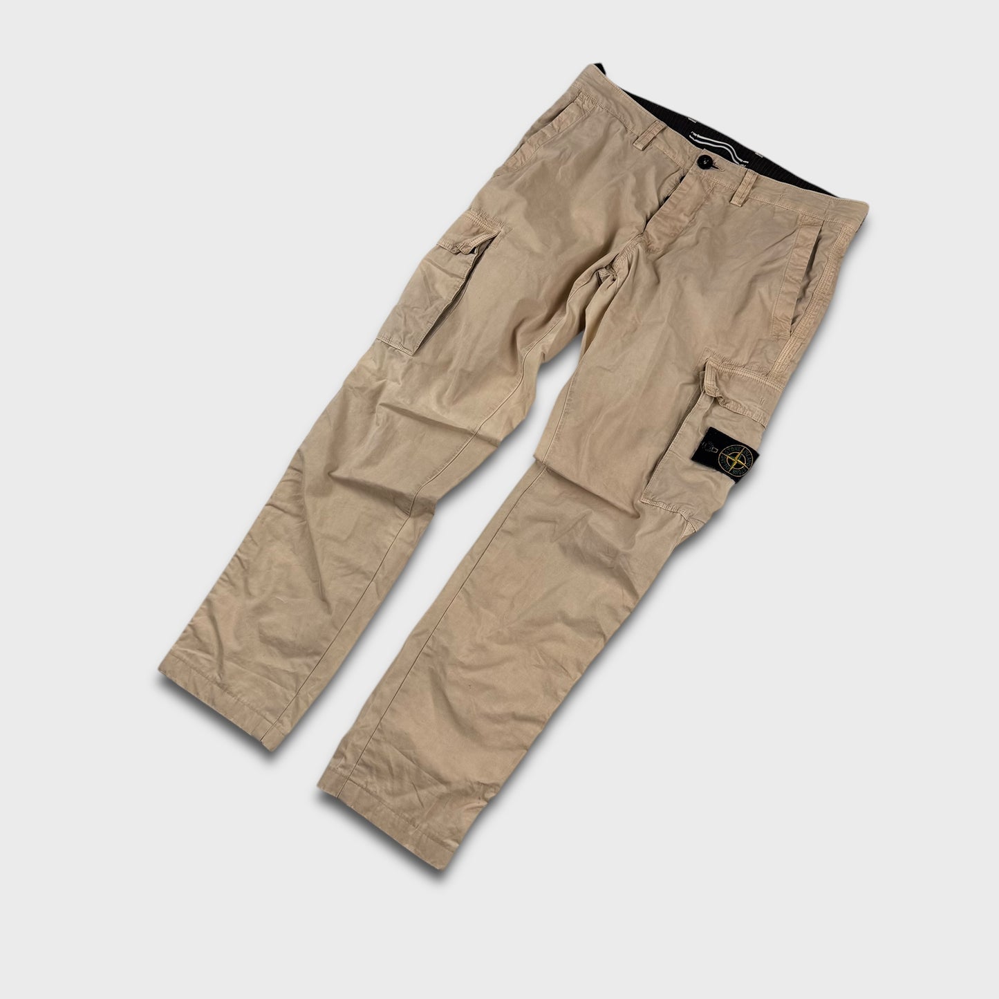 Stone Island Beige Badge Cargo Pants W33