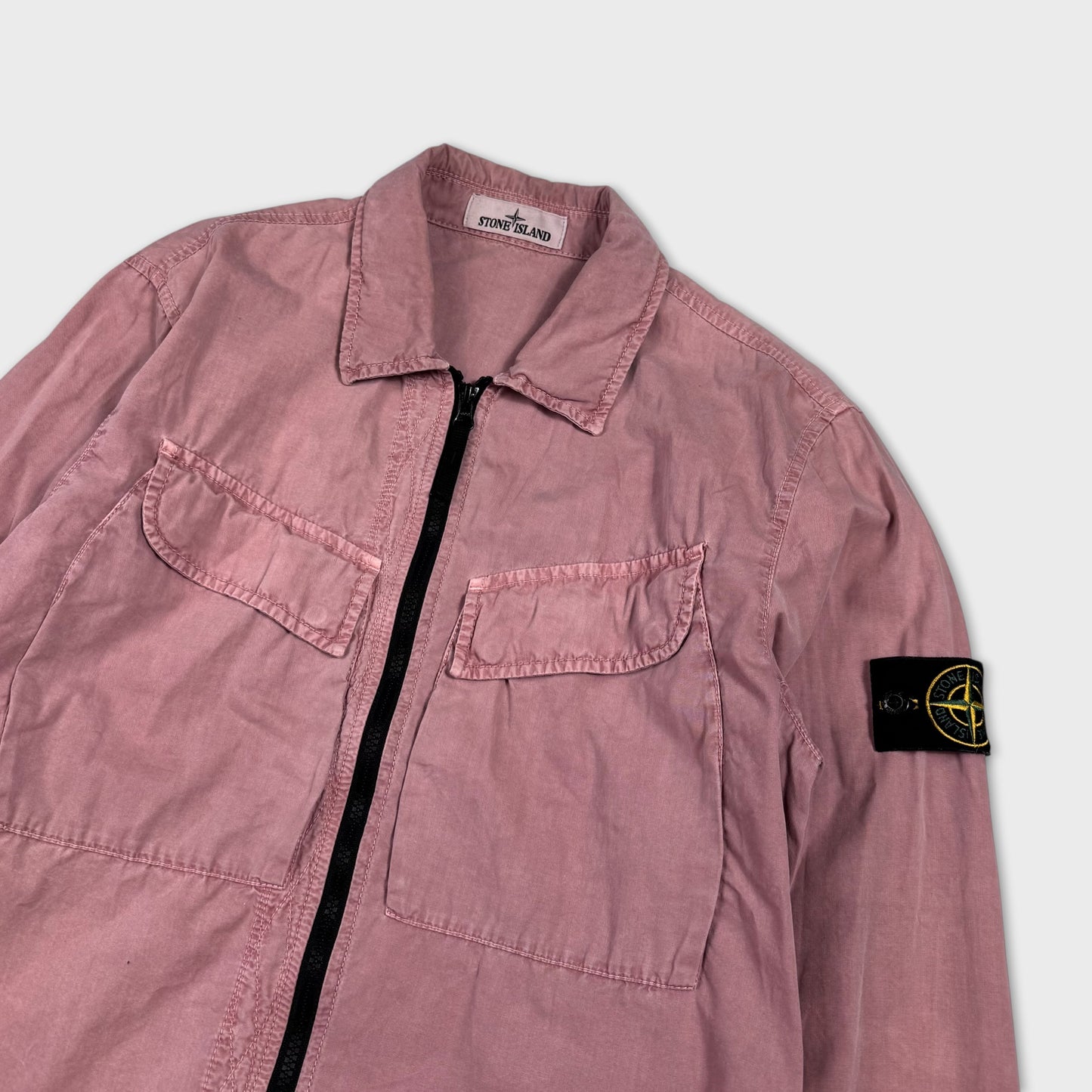 Stone Island Pink Full Zip Overshirt M