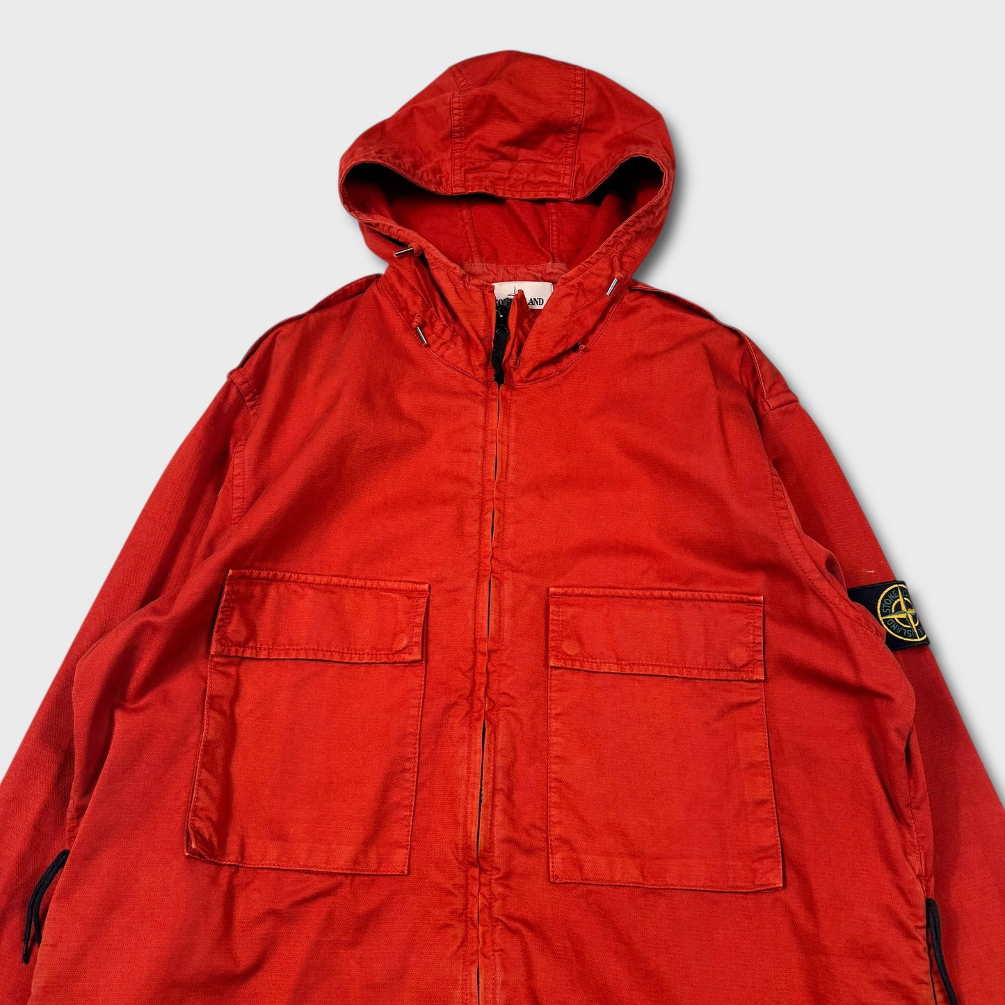 Stone Island Red Cotton Canvas Jacket XXL