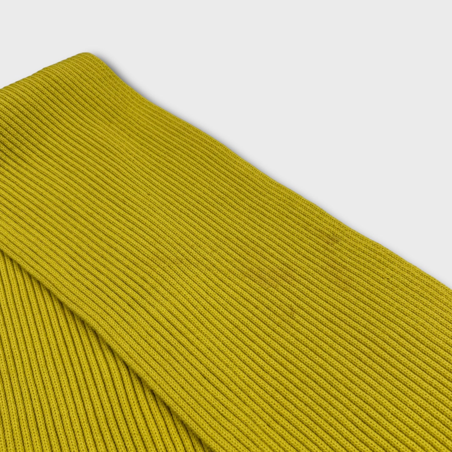 Stone Island Yellow Ribbed Knit Scarf OS