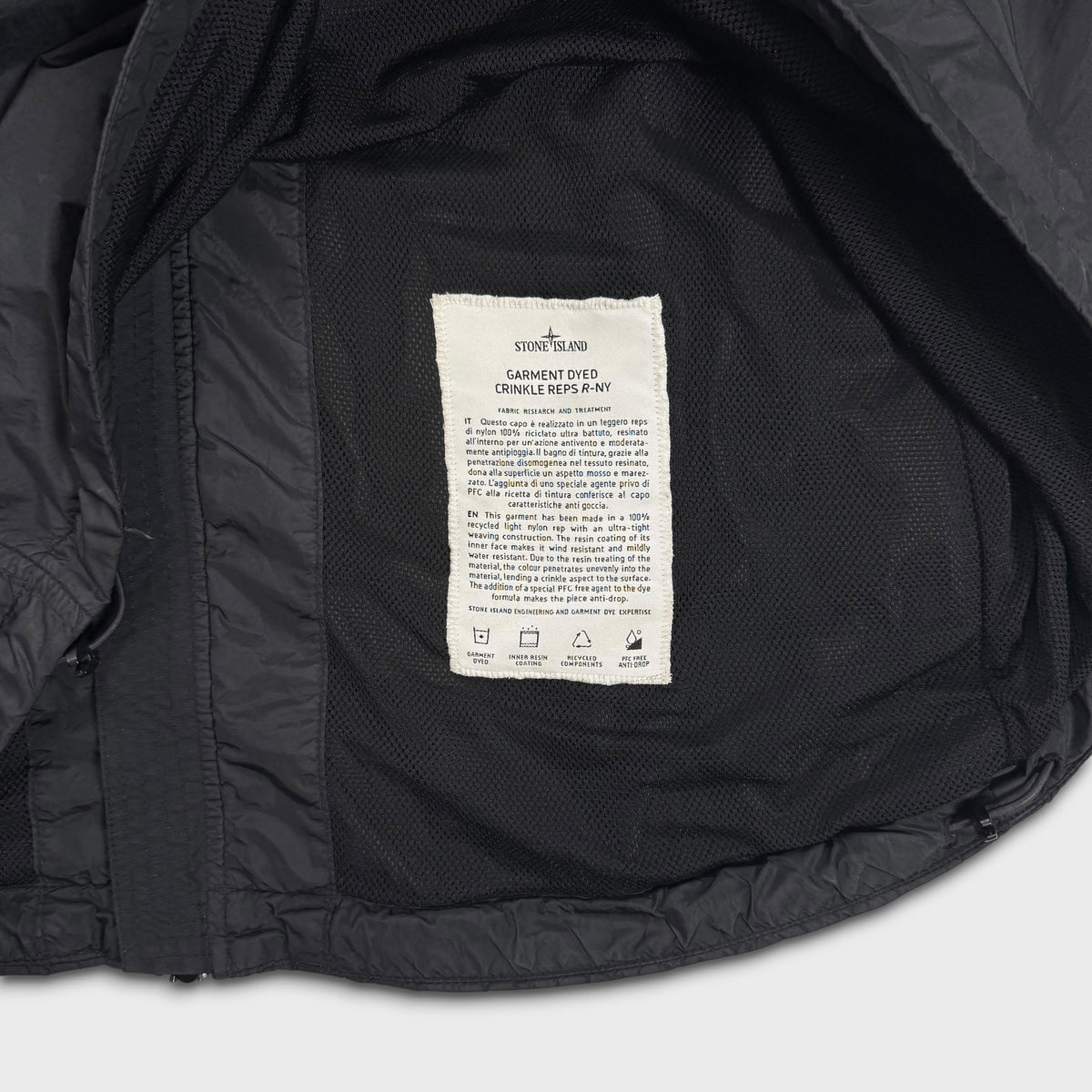 Stone Island Garment Dyed Crinkle Reps R-NY Hooded Jacket XXL
