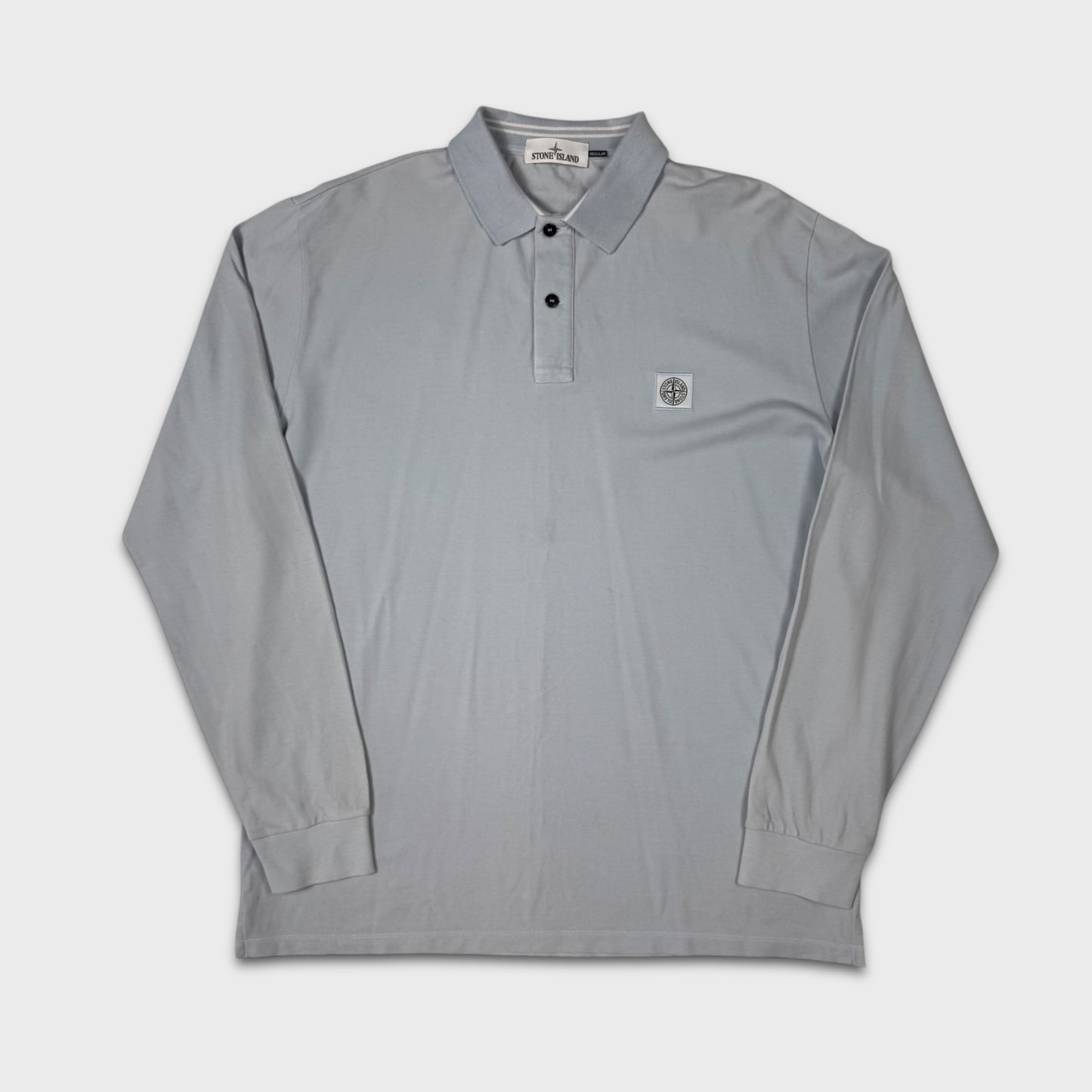 Stone Island Sky Blue Longsleeve Polo Shirt 3XL