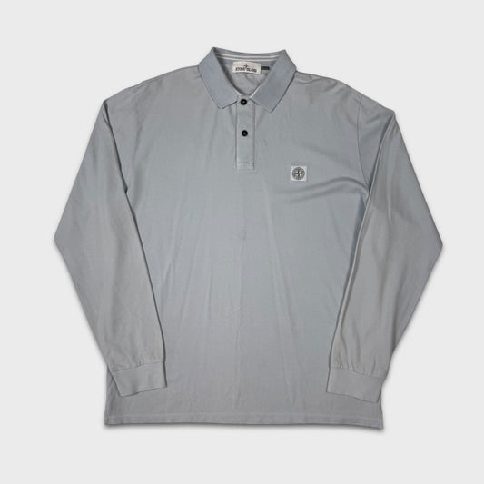 Stone Island Sky Blue Longsleeve Polo Shirt 3XL
