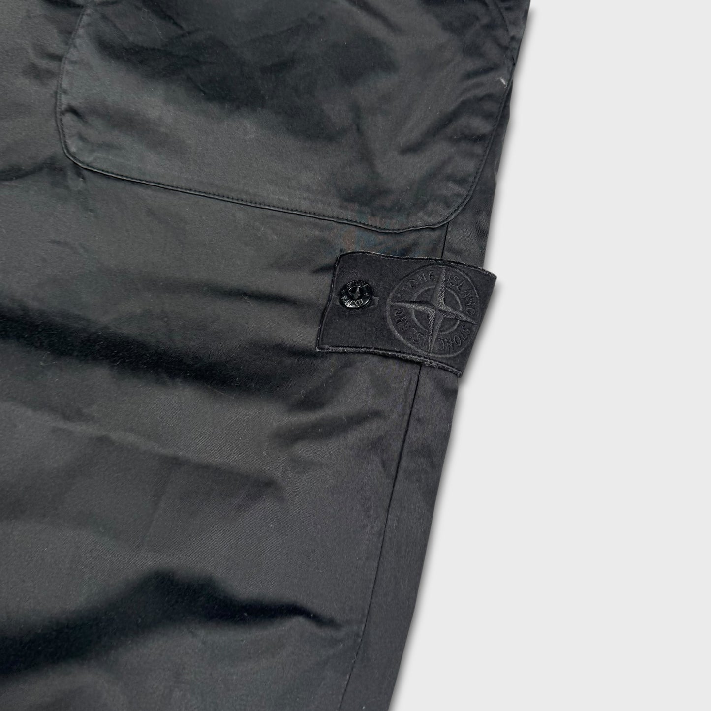 Stone Island Ghost Tela Black Cargo Pants W38