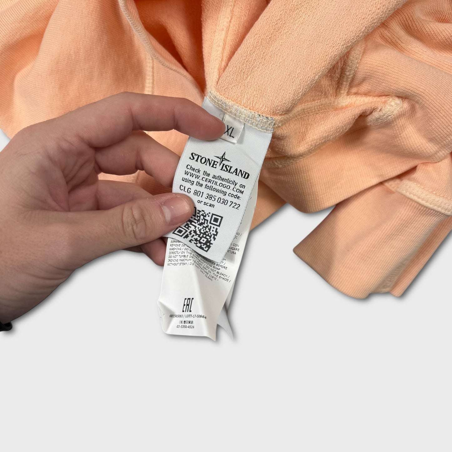 Stone Island Peach Quarter Zip Sweatshirt XL