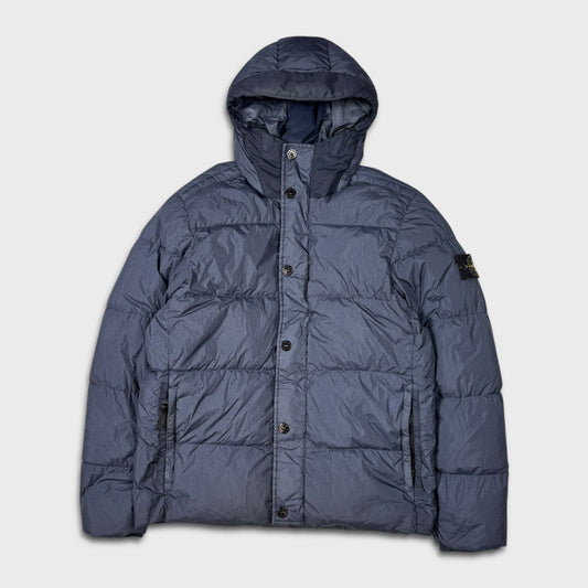 Stone Island Navy Garment Dyed Crinkle Reps Down-NY Jacket L