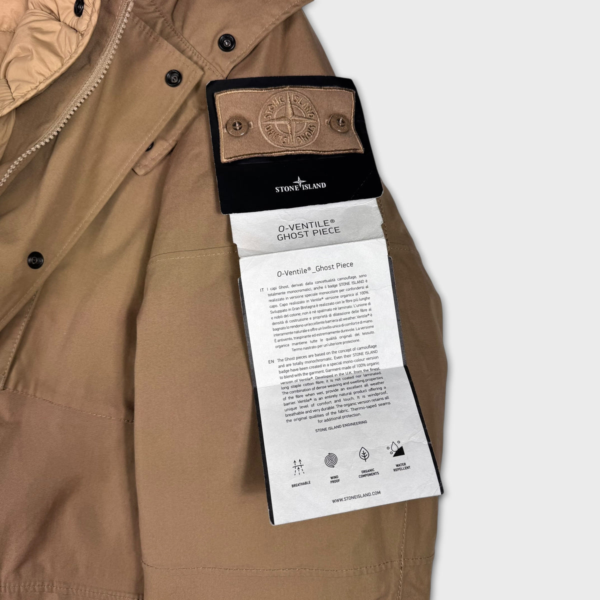 Stone Island 2025 O-Ventile Down Ghost Parka Jacket M