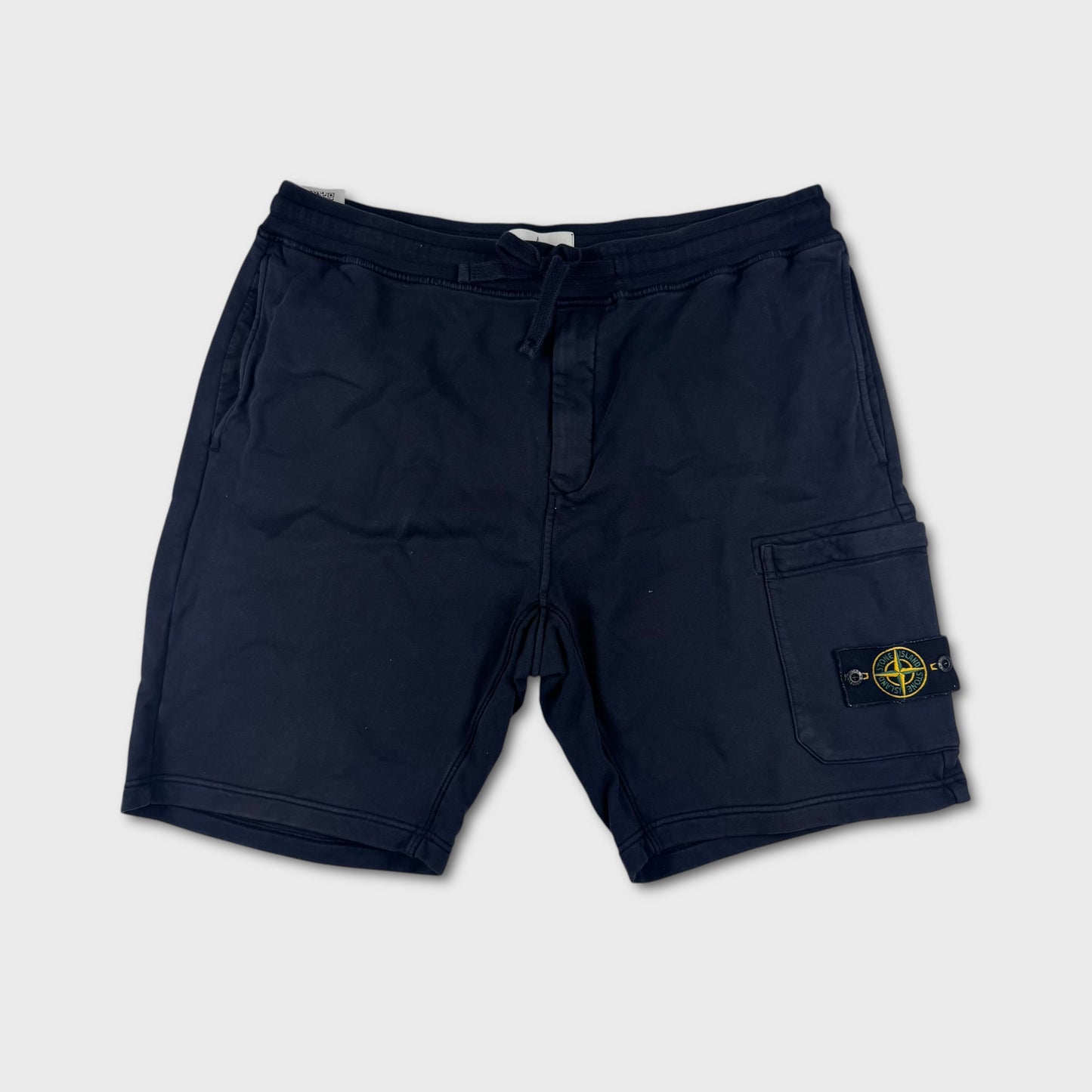 Stone Island Navy Cotton Badge Shorts XXL