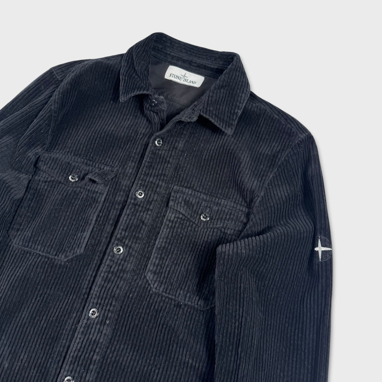 Stone Island Black Corduroy Overshirt M