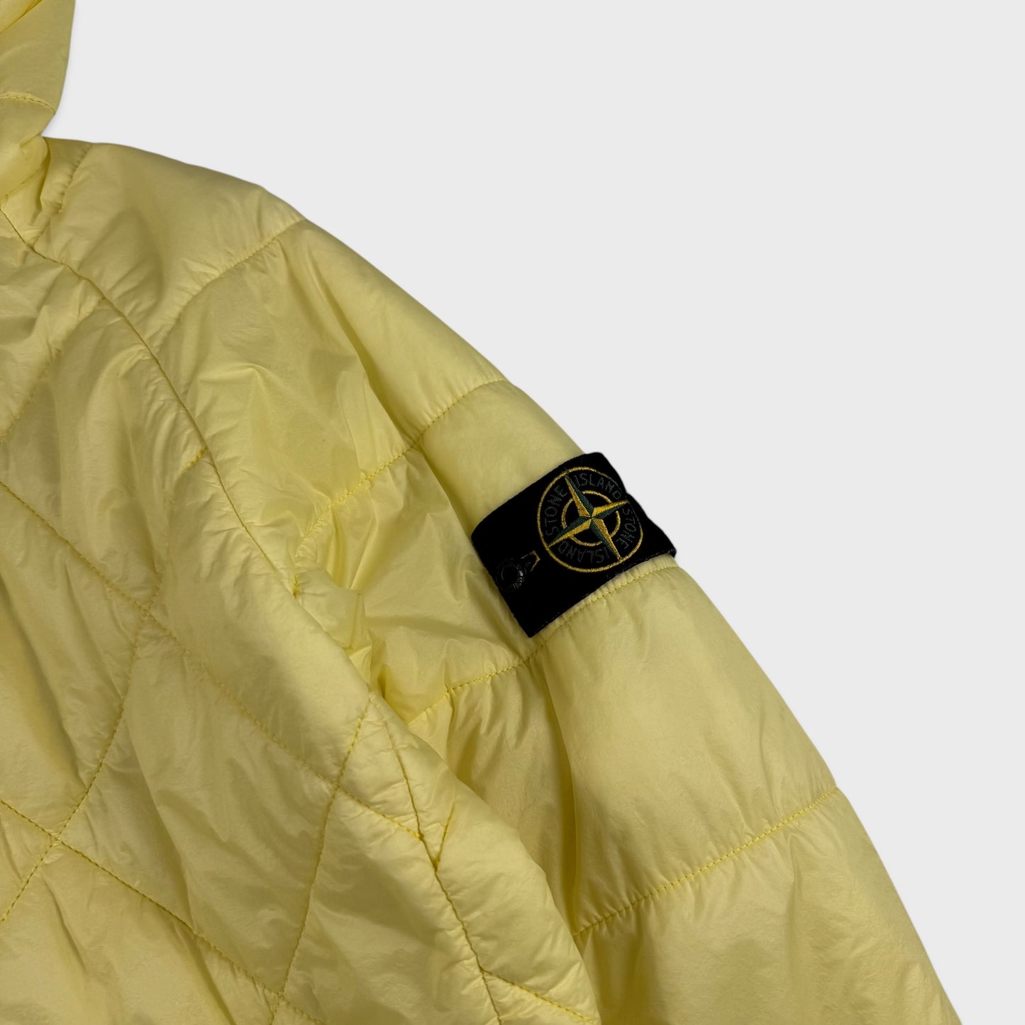 Stone Island Pale Yellow Quilted Micro Yarn Jacket M