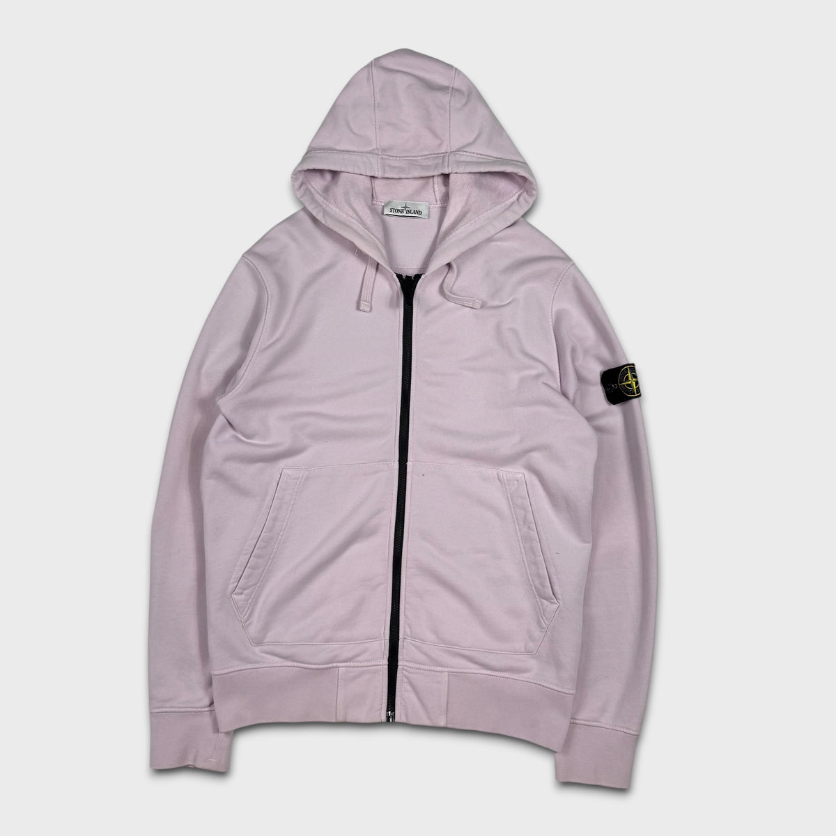 Stone Island Pink Full Zip Hoodie L