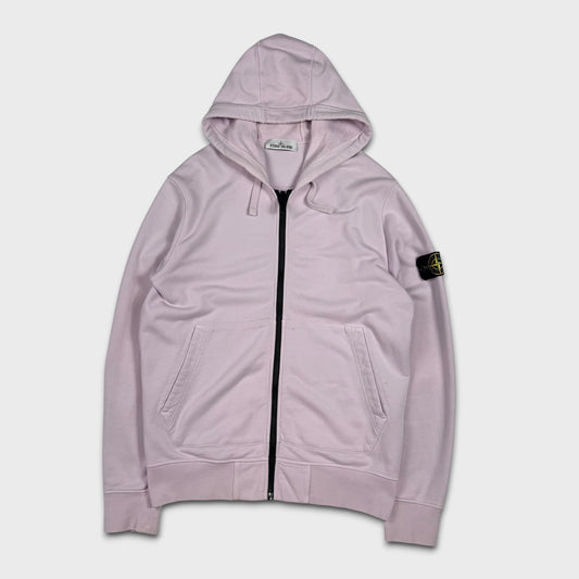 Stone Island Pink Full Zip Hoodie L