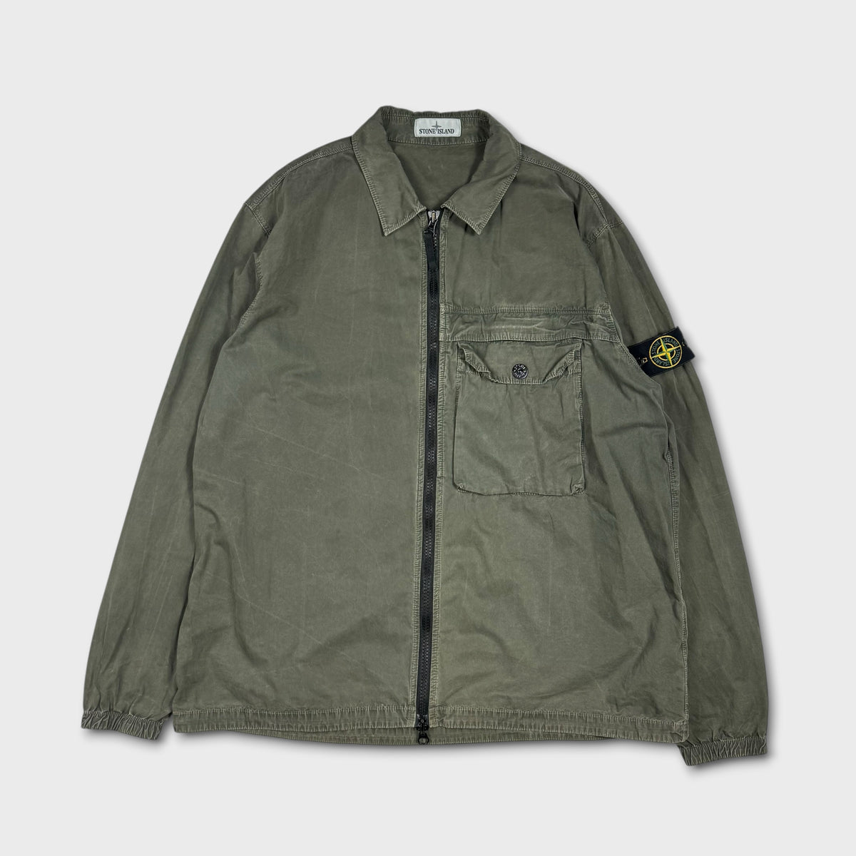 Stone Island Green Full Zip Overshirt 3XL