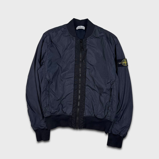 Stone Island Navy Garment Dyed Crinkle Reps NY Bomber Jacket M