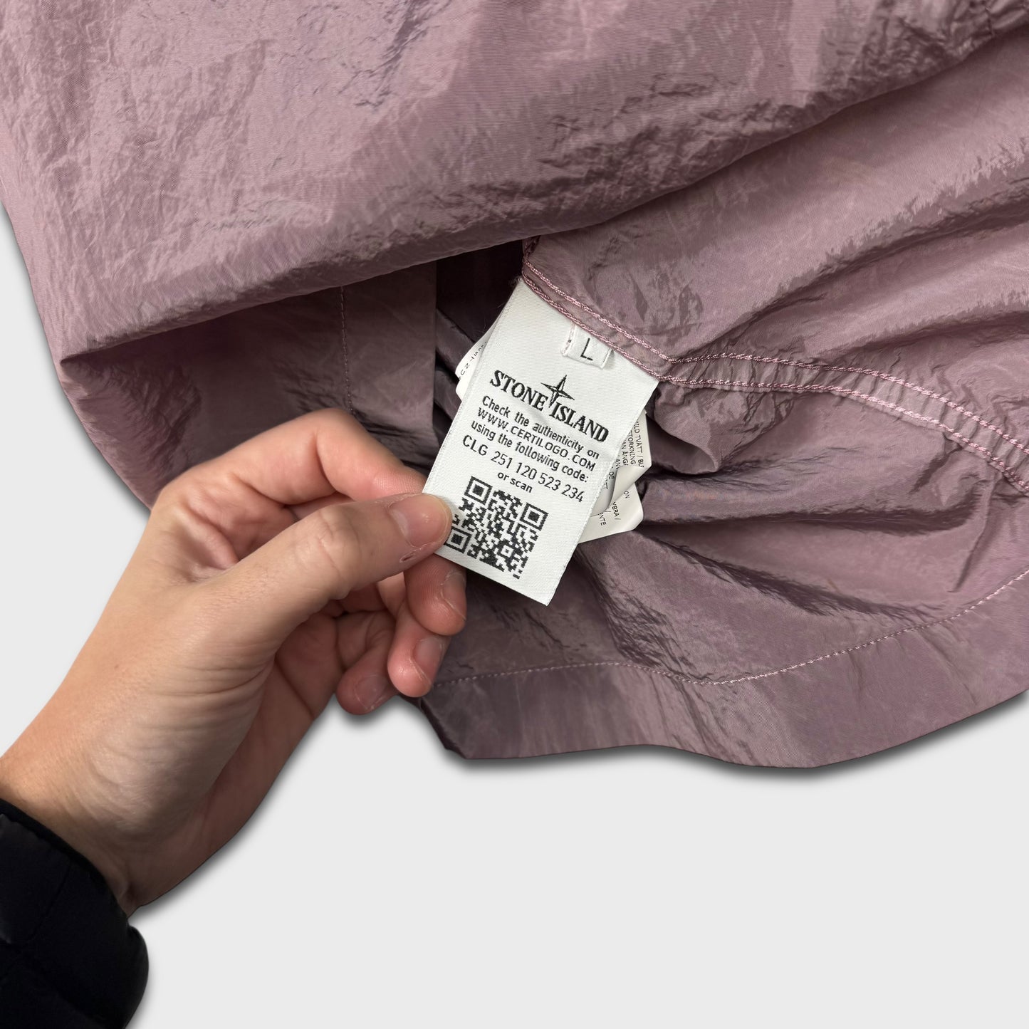 Stone Island Pink Nylon Metal Overshirt L