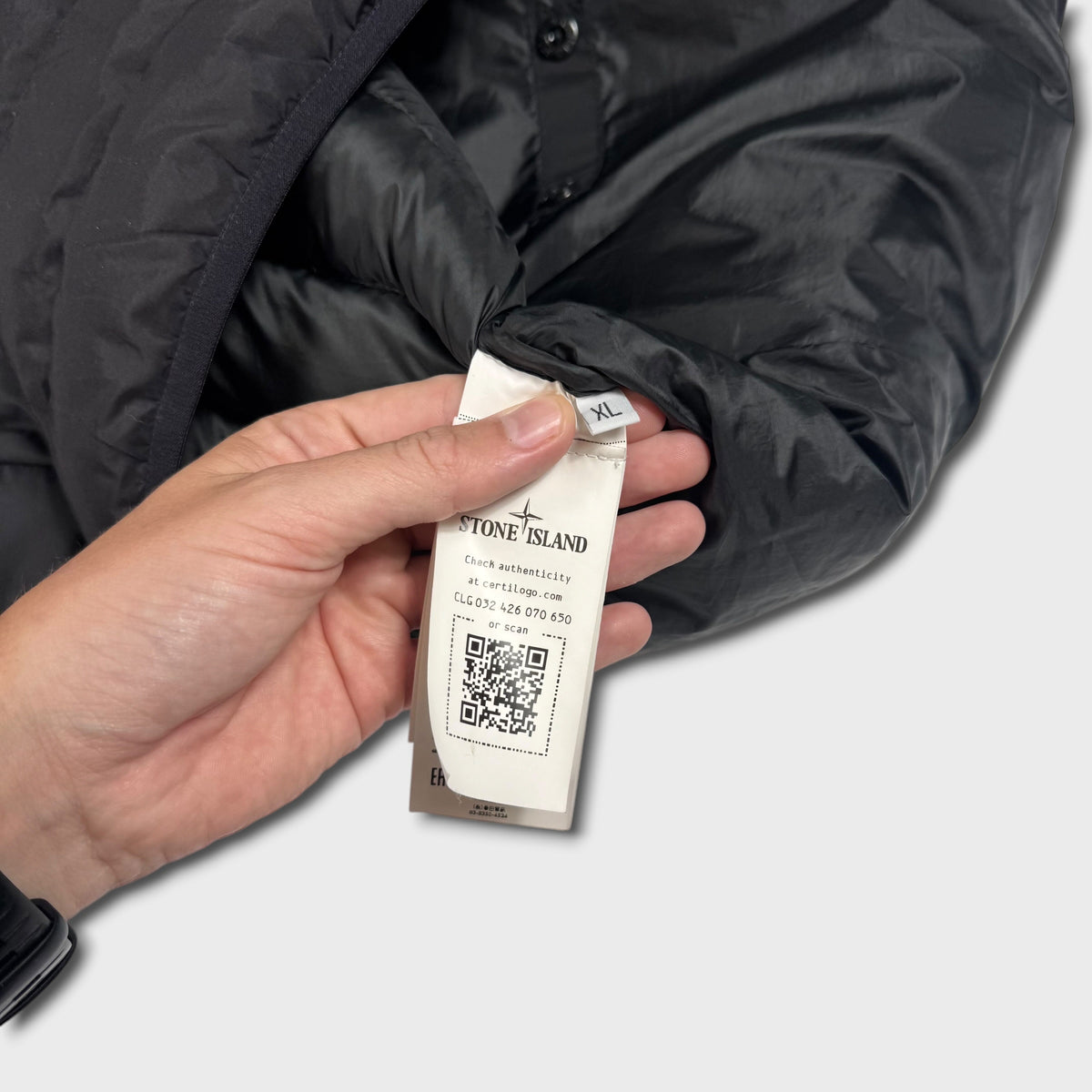 Stone Island Black O-Cotton R-Nylon Tela Puffer Jacket XL
