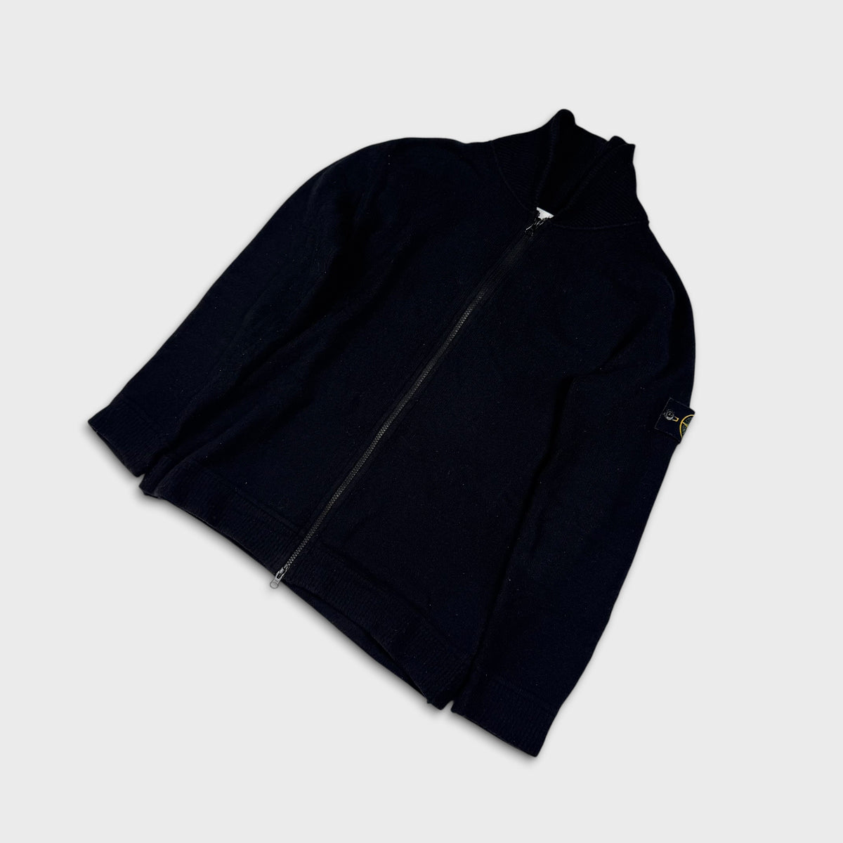 Stone Island Black Zip Cardigan Knit L