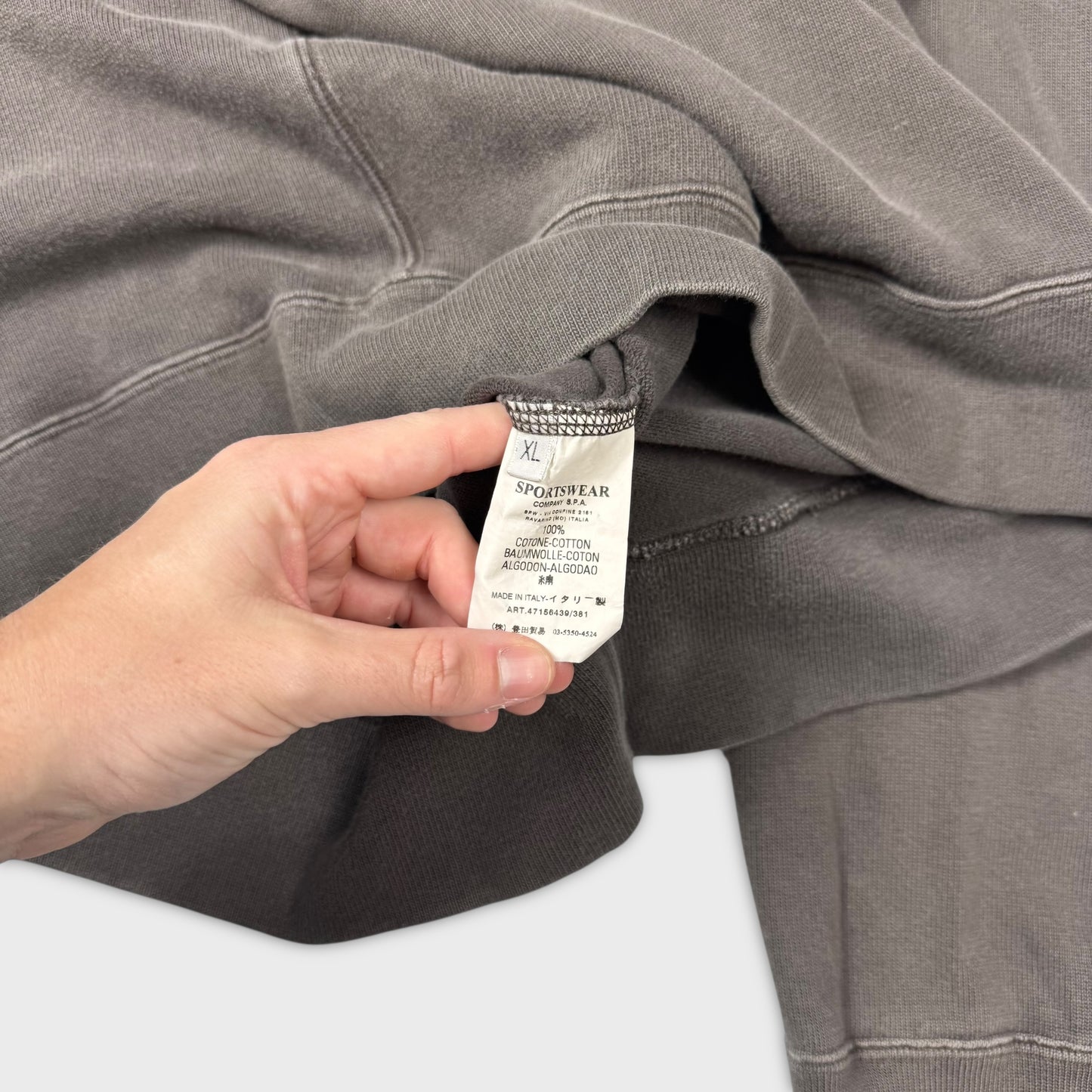 Stone Island Charcoal Quarter Zip Sweatshirt XL