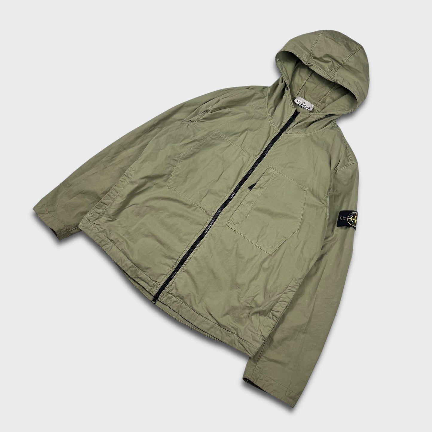 Stone Island Olive Supima Cotton Twill Stretch-TC Jacket XL