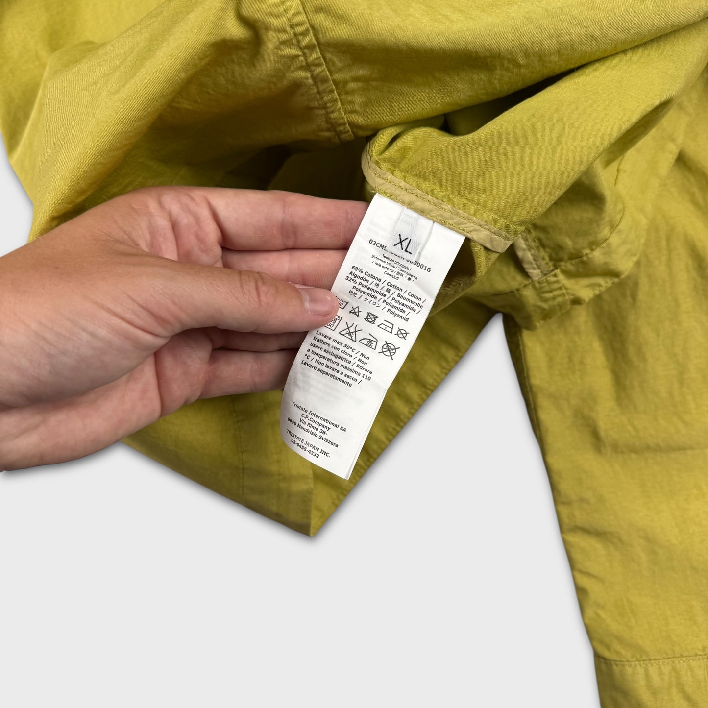 CP Company Lime Yellow Tela Goggle Jacket XL