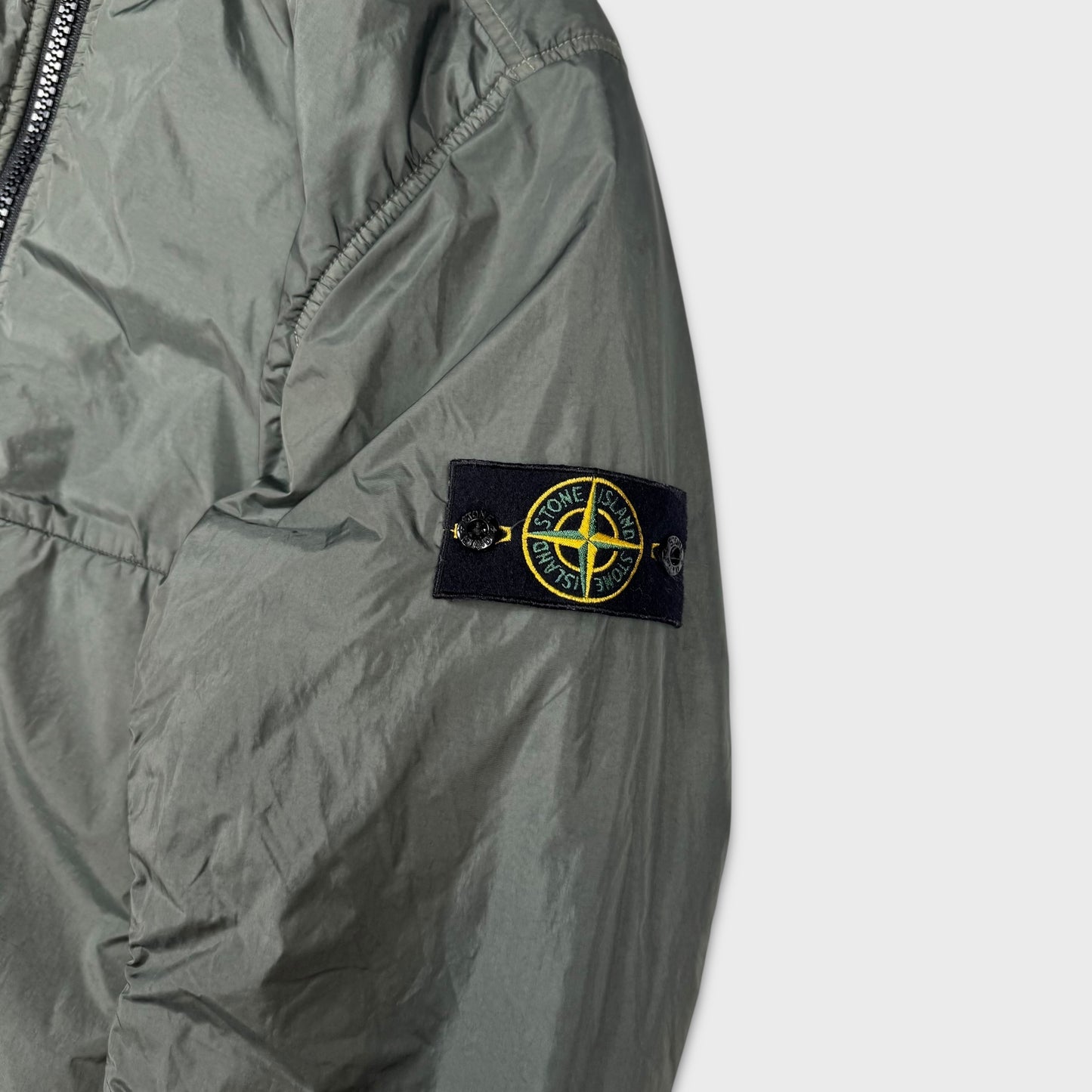 Stone Island Olive Green Crinkle Reps-NY Primaloft Puffer Jacket L