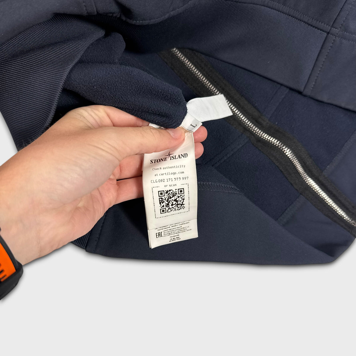 Stone Island Navy Soft Shell-R Jacket L