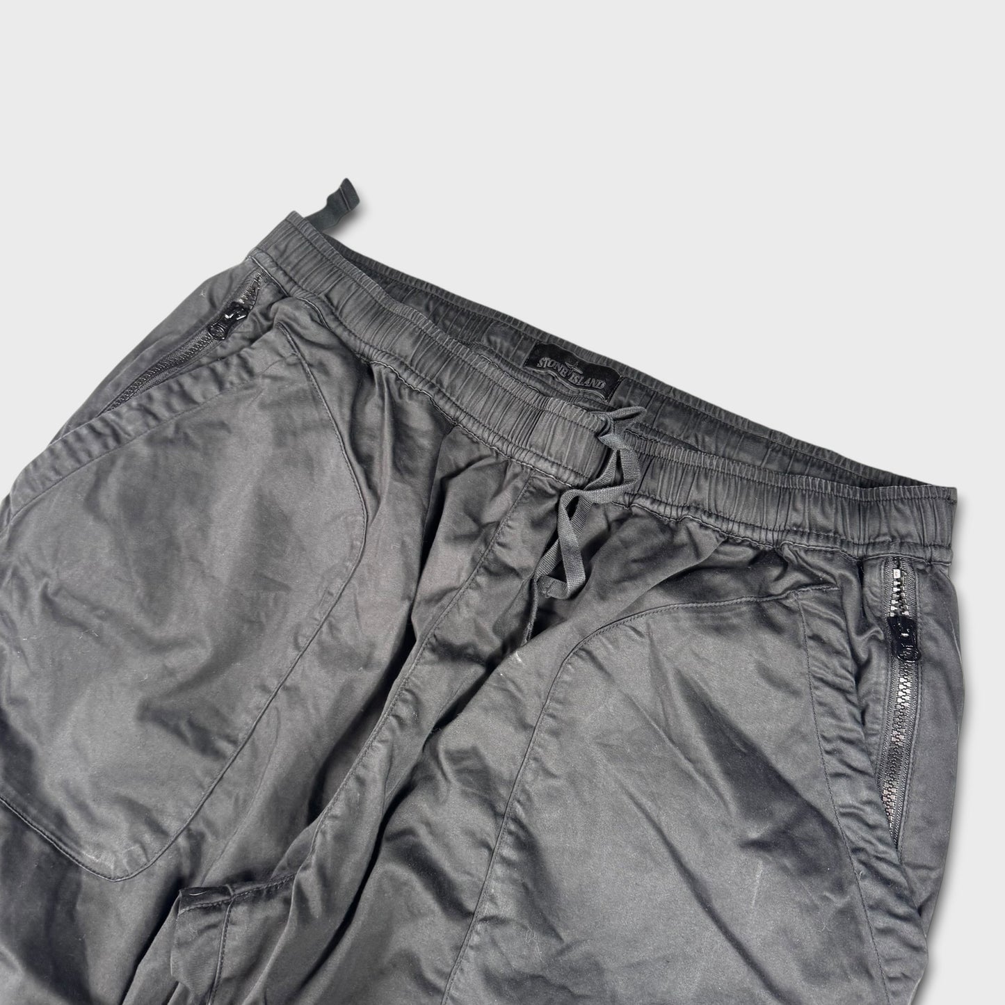 Stone Island Ghost Tela Black Cargo Pants W38