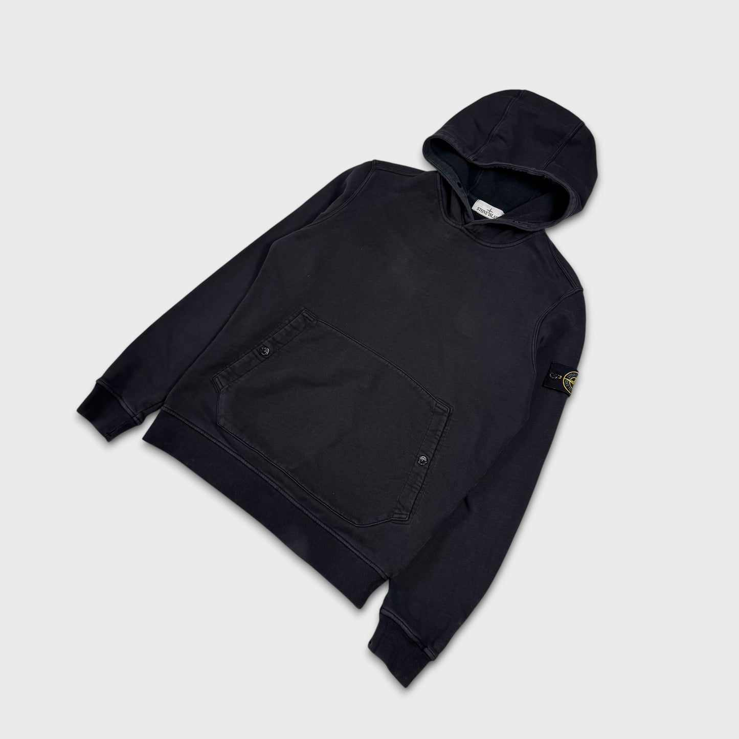 Stone Island Black Pullover Hoodie L
